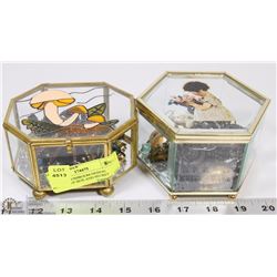 ETCHED MUSHROOM DESIGN JEWELLERY BOX AND SECRET