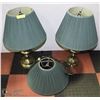 Image 1 : MATCHING 2 GREEN AND BRASS COLOR LAMPS WITH
