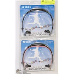 LOT OF 2 SPORTS DIGITAL MUSIC PLAYER HEADPHONES