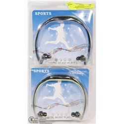 LOT OF 2 SPORTS DIGITAL MUSIC PLAYER HEADPHONES