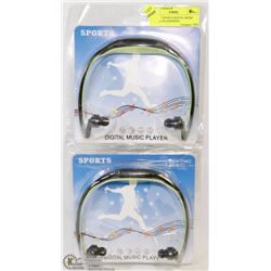 LOT OF 2 SPORTS DIGITAL MUSIC PLAYER HEADPHONES