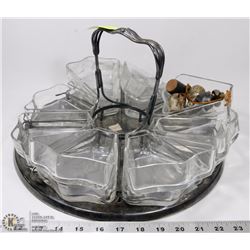 VINTAGE SERVING TRAY W/ EXTRA BOWLS