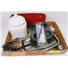 Image 1 : KITCHEN LOT WITH CANISTER, ASSORTED UTENSILS,