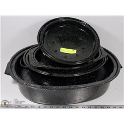 ESTATE SET OF 8 ROASTING PANS WITH LIDS