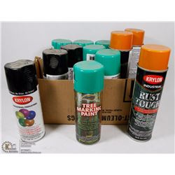 BOX OF ASSORTED SPRAY PAINTS