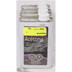 LOT OF 4 CANS OF ACETONE 473ML EACH