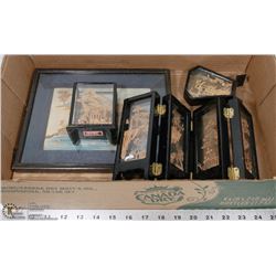 LOT OF CORK CHINESE THEMED MOTIFS DISPLAYS