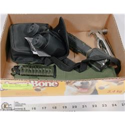 FLAT W/HUNTING KNIFE IN SHEATH, 8X25