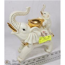 LARGE GOLD AND WHITE ASIAN ELEPHANT
