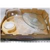 Image 1 : FLAT W/2-PC GLASS LAZY-SUSAN, WOOD