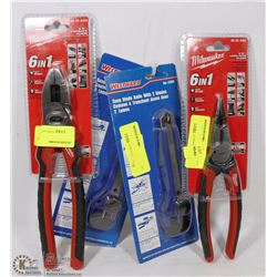 MILWAUKEE LONG NOSE, LINEMANS PLIERS