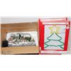 Image 1 : CHRISTMAS TREE FIBER OPTIC VILLAGE W/ 2 HOLIDAY