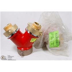 LOT OF 2 BRASS GATED Y VALVES