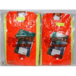 LOT OF 2 PIONEER WATERPROOF HI VIZ JACKETS
