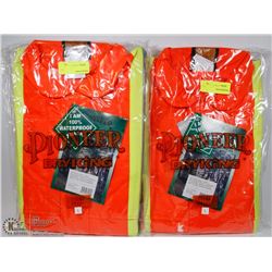 LOT OF 2 PIONEER WATERPROOF HI VIZ JACKETS
