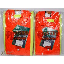 LOT OF 2 PIONEER WATERPROOF HI VIZ JACKETS