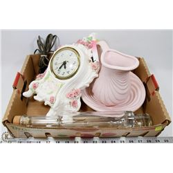 HOUSEHOLD LOT INCL LANSHIRE SELF STARTING CLOCK,