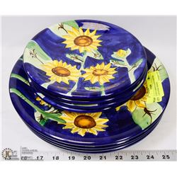 LOT OF 8 GIBSON HAND PAINTED SUNFLOWER THEMED