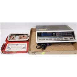 VINTAGE G.E. ELECTRIC AM/FM CLOCK RADIO #7-4663A,