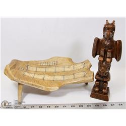 VINTAGE CRIB BOARD HANDMADE HORN W/HORN LEGS