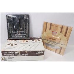 NEW SEAFOOD SET CUTLERY W/ESCARGOT SET, ALASKA ULU