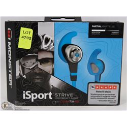 MONSTER ISPORT STRIVE HIGH IMPACT AUDIO EARBUDS