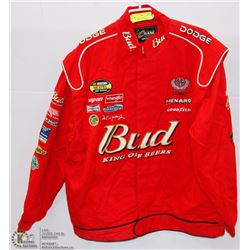 NASCAR RED BUDWEISER COLLECTORS JACKET SIZE XL