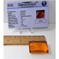 #16 - EMERALD CUT 107.2 CT CITRINE GEMSTONE