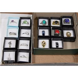 LOT OF 16 FASHION RINGS