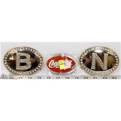 LOT OF THREE BELT BUCKLES INCLUDING COCA-COLA