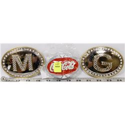 LOT OF THREE BELT BUCKLES INCLUDING COCA-COLA