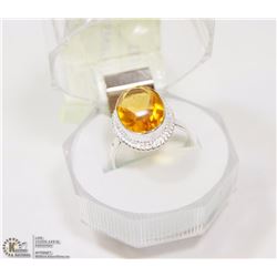 #41-LEMON TOPAZ GEMSTONE RING