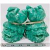 Image 1 : A PAIR OF CHINESE JADE COLOURED DRAGON FIGURINES