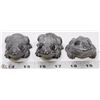 Image 1 : SET OF 3 WOLF ORIGINAL SOAP STONE FROG CARVINGS.