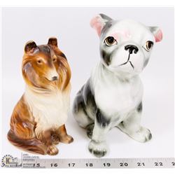 LOT OF VINTAGE COLLIE DOG ORNAMENT AND CERAMIC