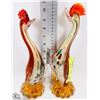 Image 1 : 2 TROPICAL VINTAGE ART GLASS BIRDS