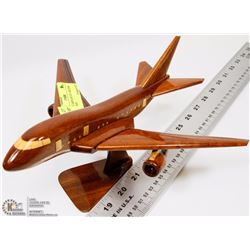 WOODEN AIRPLANE JET AIRLINER WITH STAND