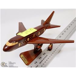 WOODEN AIRPLANE JET AIRLINER WITH STAND