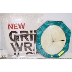 WALL CLOCK RONA DESIGN STAIN GLASS & LEAD