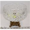 Image 1 : VINTAGE CRYSTAL CLEAR DISH COMPOTE ON