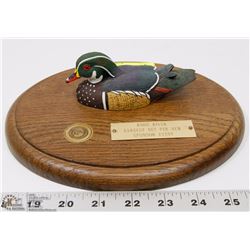 DUCKS UNLIMITED CULBERTSON'S HAND PAINTED DUCK ON