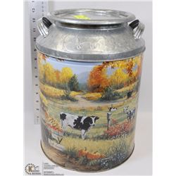 TIN VINTAGE STYLE STORAGE CONTAINER, 13” HIGH