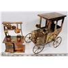 Image 1 : VINTAGE MUSICAL CRANK COPPER CAR W/STOVE