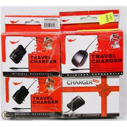 LOT OF 4 UNIVERSAL WIRELESS TRAVEL CHARGERS