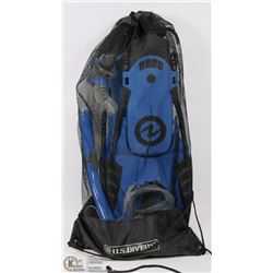 NEW US DIVERS MASK, FINS & SNORKEL.
