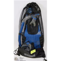 NEW US DIVERS MASK, FINS & SNORKEL.