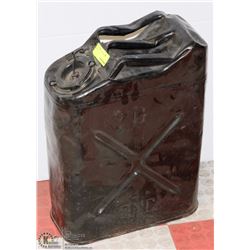 VINTAGE METAL GAS CAN ***HEAVILY DENTED ALL OVER