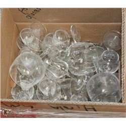 BOX OF ASSORTED WINE GLASSES