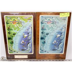 2 PADRE ISLAND TEXAS LAMINATED PICTURES 14” X 9”