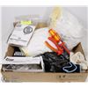 Image 1 : BOX OF WORK GLOVES, PLIERS, NUT DRIVER, AND MORE